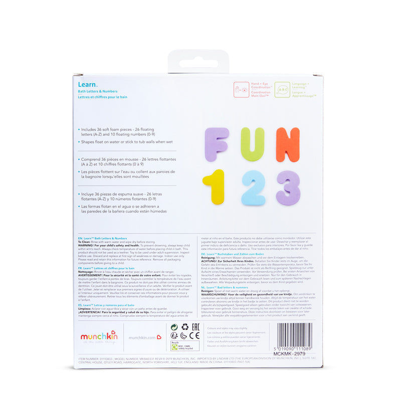 Munchkin Learn Bath Letters and Numbers at The Baby City Store