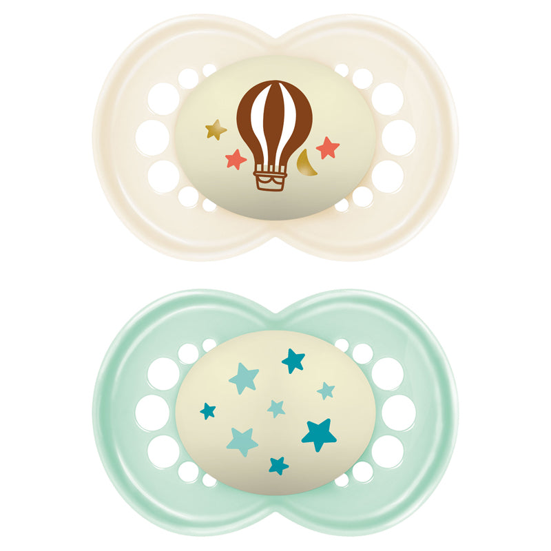 MAM Night Soother Unisex Astro 16m+ 2Pk at Baby City