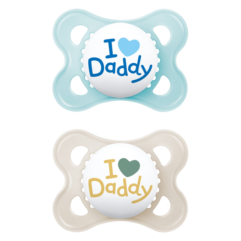 MAM Original Soother Blue Daddy 2-6m 2Pk at Baby City