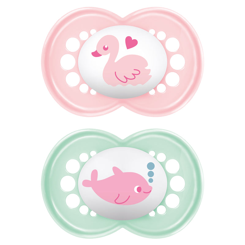 MAM Original Soother Pink Cute 16m+ 2Pk at Baby City