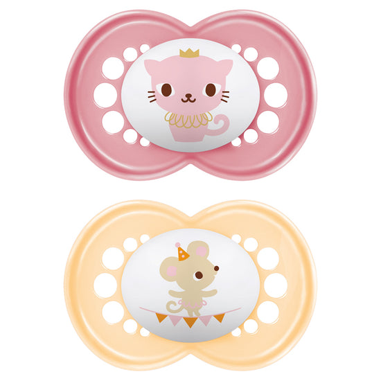 MAM Original Soother Pink Cute 6m+ 2Pk at Baby City