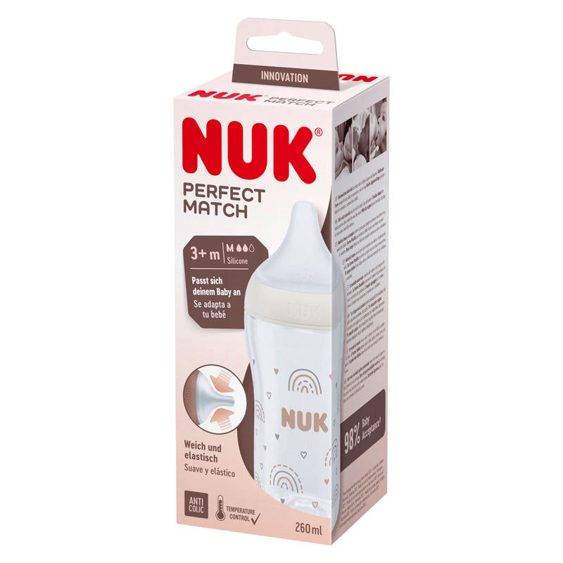 NUK Perfect Match Temperature Control 260ml Rainbow