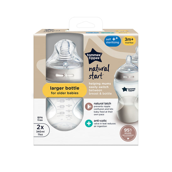 Tommee Tippee Closer to Nature Bottle 340ml 2pk