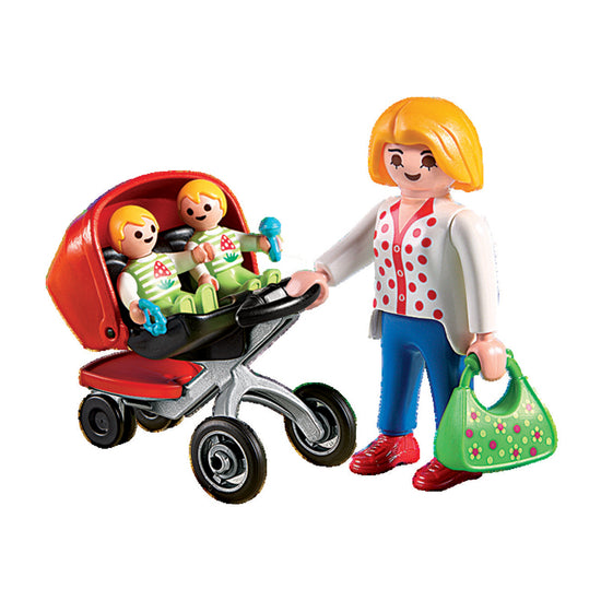 Playmobil City Life Mother With Twin Stroller  at Baby City