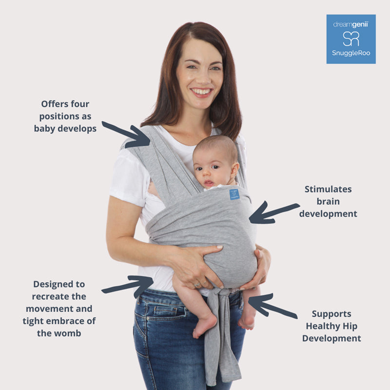 Dreamgenii SnuggleRoo Baby Carrier Light Grey