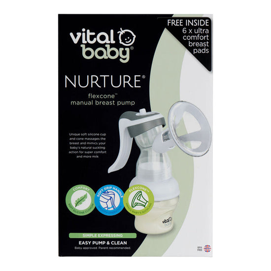 Baby City Stockist of Vital Baby NURTURE Flexcone Manual Breast Pump