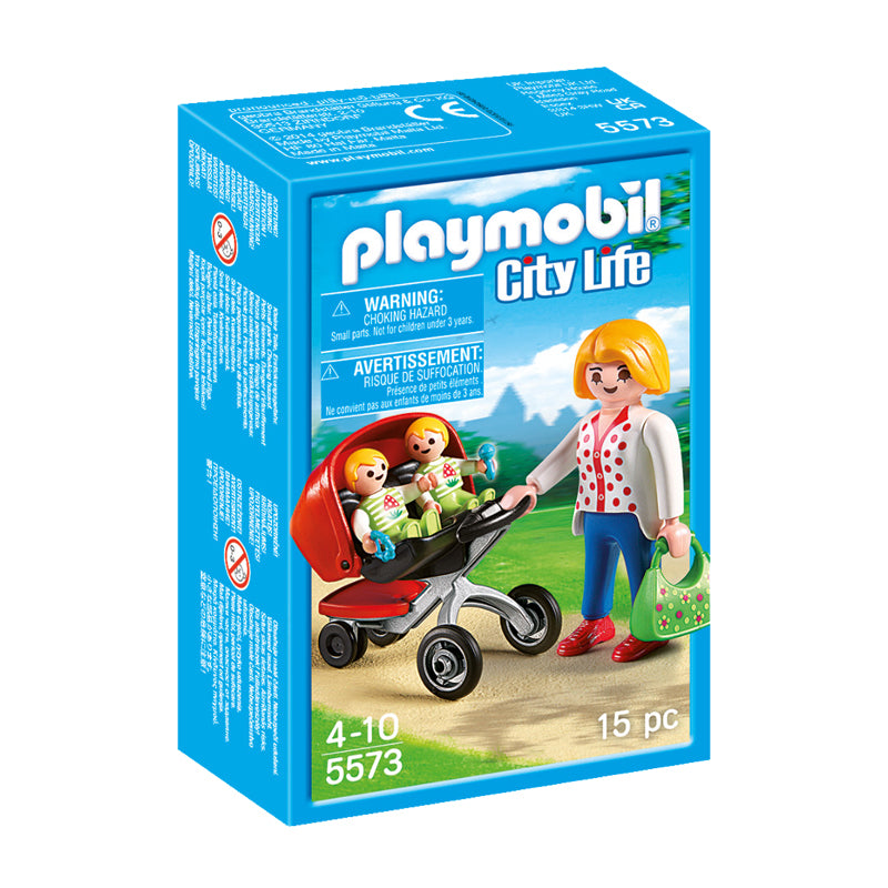 Playmobil City Life Mother With Twin Stroller  l Baby City UK Stockist