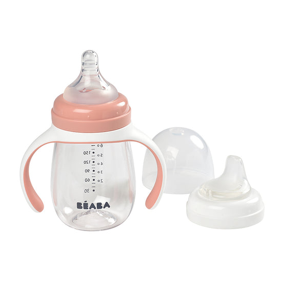 Béaba 2 In1 Learning Bottle Pink 210ml at Baby City