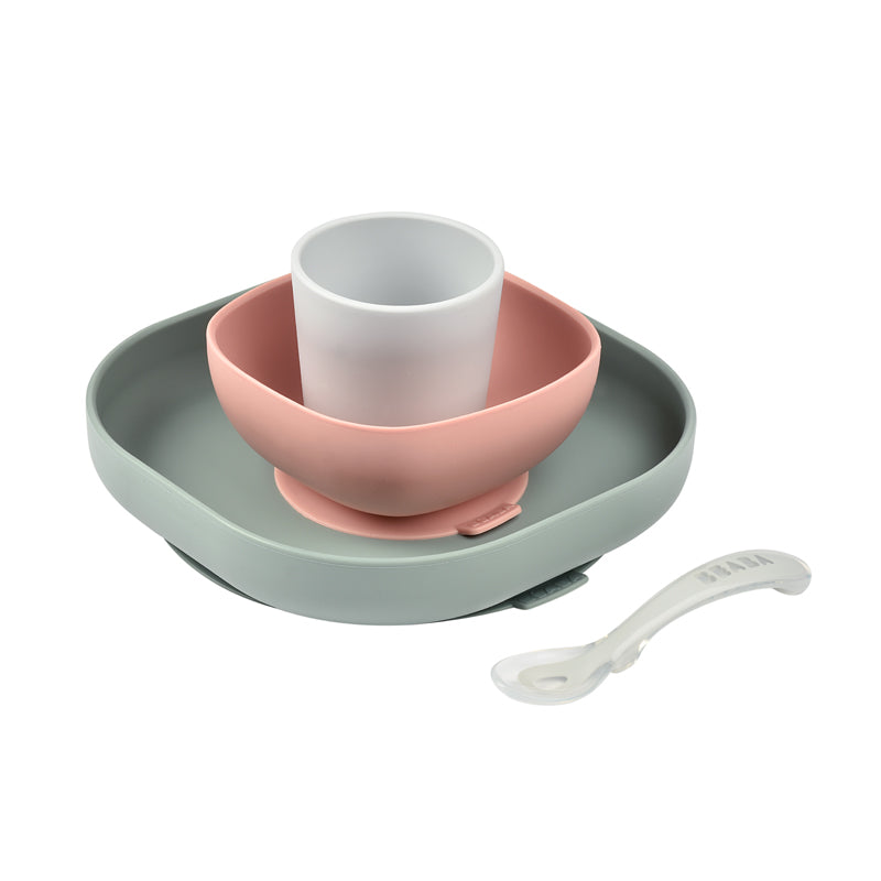 Béaba Silicone Meal Set 4pcs Eucalyptus at Baby City