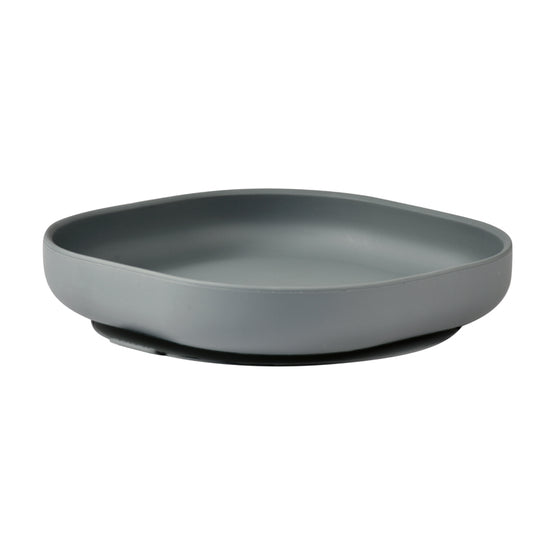 Béaba Silicone Suction Plate Mineral Grey at Baby City