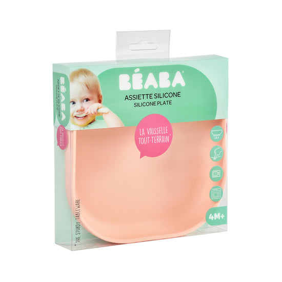Béaba Silicone Suction Plate Light Pink at Baby City's Shop