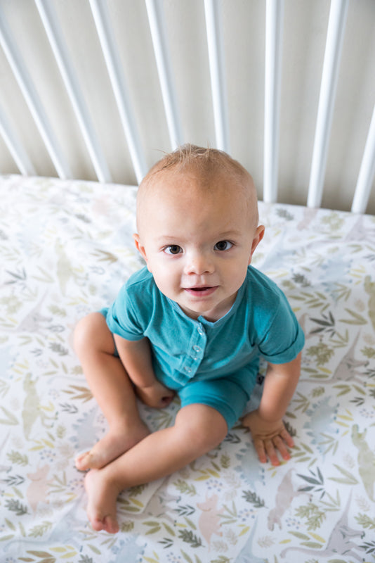 Copper Pearl Premium Elasticised Cot Sheet Rex l Available at Baby City