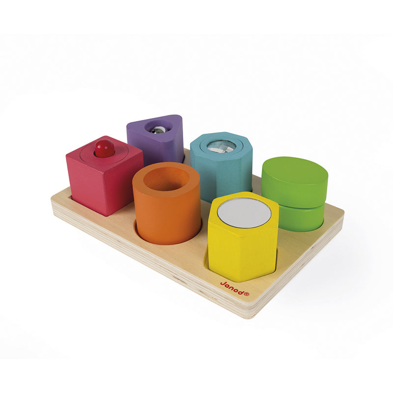 Janod I Wood Shapes & Sounds 6-Block Puzzle at Baby City's Shop