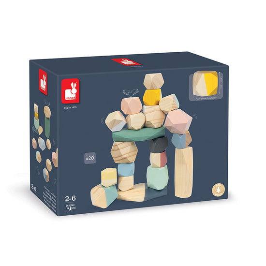 Janod Sweet Cocoon Stacking Stones at Vendor Baby City
