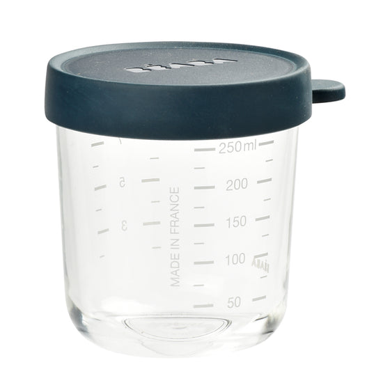 Béaba Glass Storage Jars Sky/Grey 4Pk l Available at Baby City
