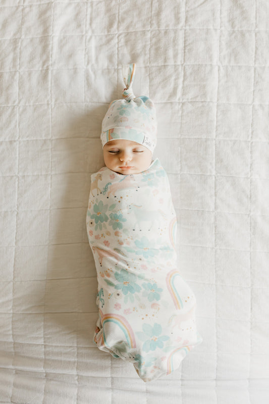 Copper Pearl Knitted Swaddle Blanket Whimsy l To Buy at Baby City