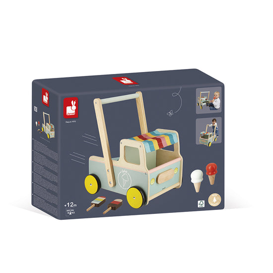 Janod Ice Cream Cart Push-Along Trolley l Available at Baby City