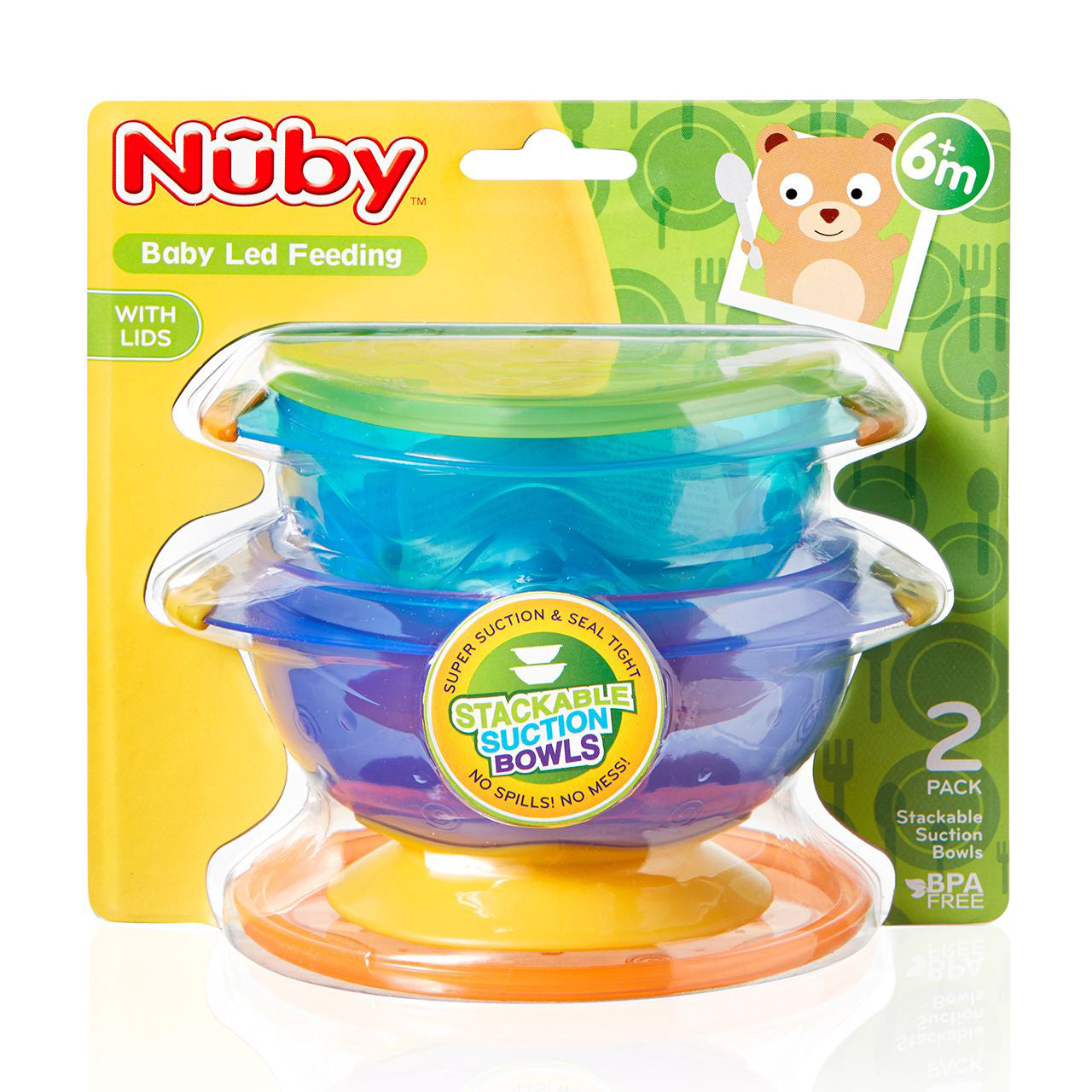 Nuby Stackable Suction Bowls 2Pk l Available at Baby City