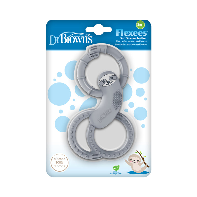 Dr. Brown's Flexees Silicone Teether Sloth Grey l For Sale at Baby City