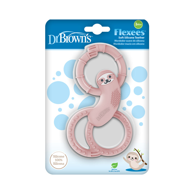 Dr. Brown's Flexees Silicone Teether Sloth Pink l For Sale at Baby City