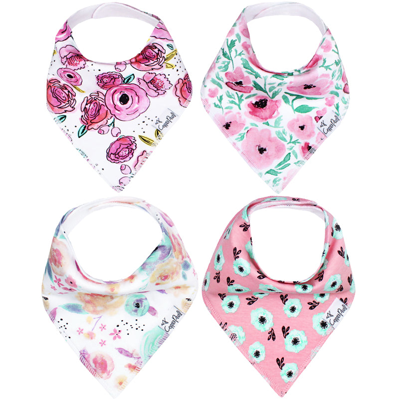 Copper Pearl Bibs Bloom 4Pk at Baby City