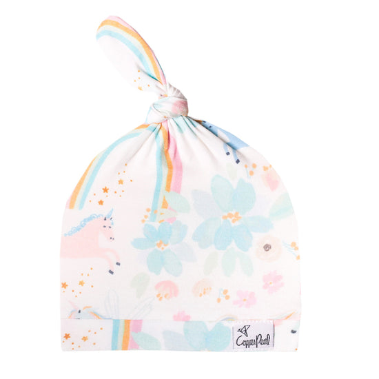 Copper Pearl Top Knot Hat Whimsy 0-4m at Baby City