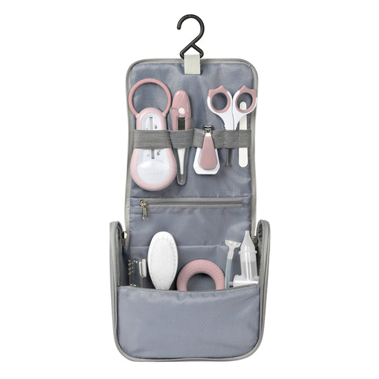 Béaba Hanging Toiletry Pouch With 9pcs Pink l To Buy at Baby City