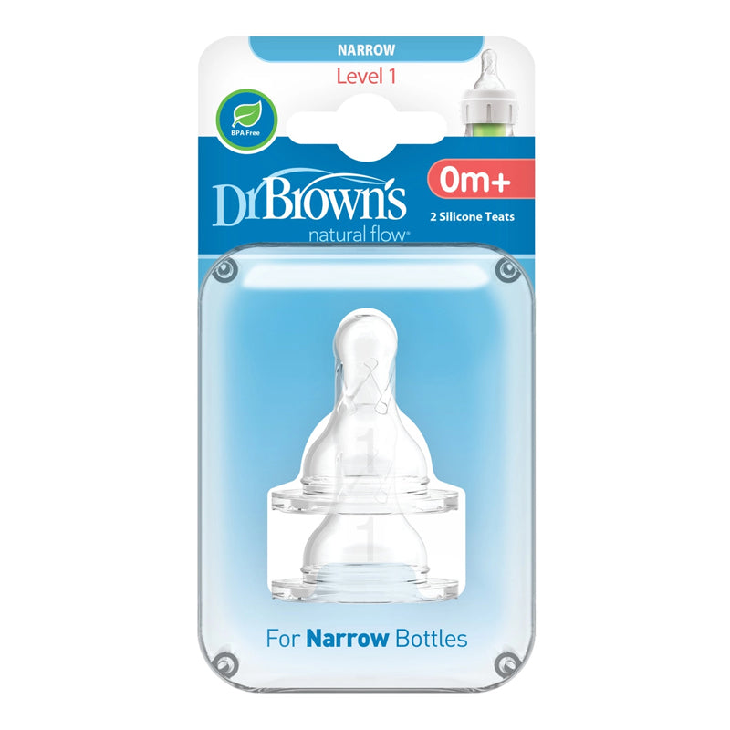 Dr Brown's Narrow Options+ Level 1 Flow Teat 2Pk l To Buy at Baby City