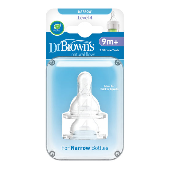 Dr Brown's Natural Flow® Options+™ Narrow Level 4 Flow Teat 2Pk l To Buy at Baby City