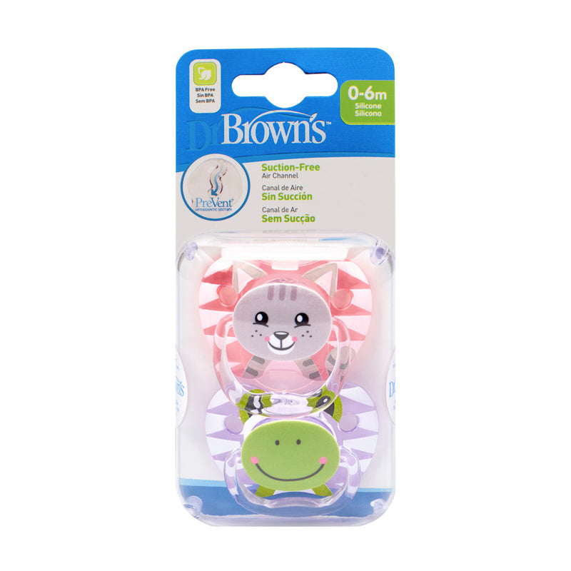 Dr Brown's Prevent Soother Girl 0-6m 2Pk l To Buy at Baby City