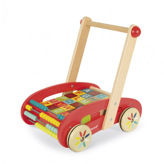 Janod Tatoo ABC Buggy Trolley with 30 Blocks l To Buy at Baby City