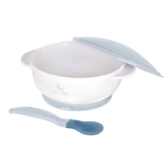 Kikka Boo Suction Bowl With Heat Sensing Spoon Blue l To Buy at Baby City