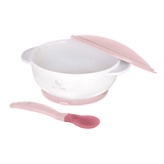 Kikka Boo Suction Bowl With Heat Sensing Spoon Pink l To Buy at Baby City