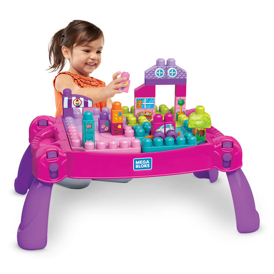 Mega Bloks Build N  Learn Table Pink l To Buy at Baby City