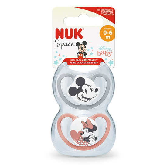 NUK Disney Space Soothers 0-6m Rose 2Pk l To Buy at Baby City