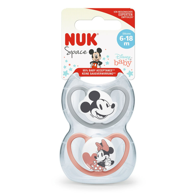 NUK Disney Space Soothers 6-18m Rose 2Pk l To Buy at Baby City