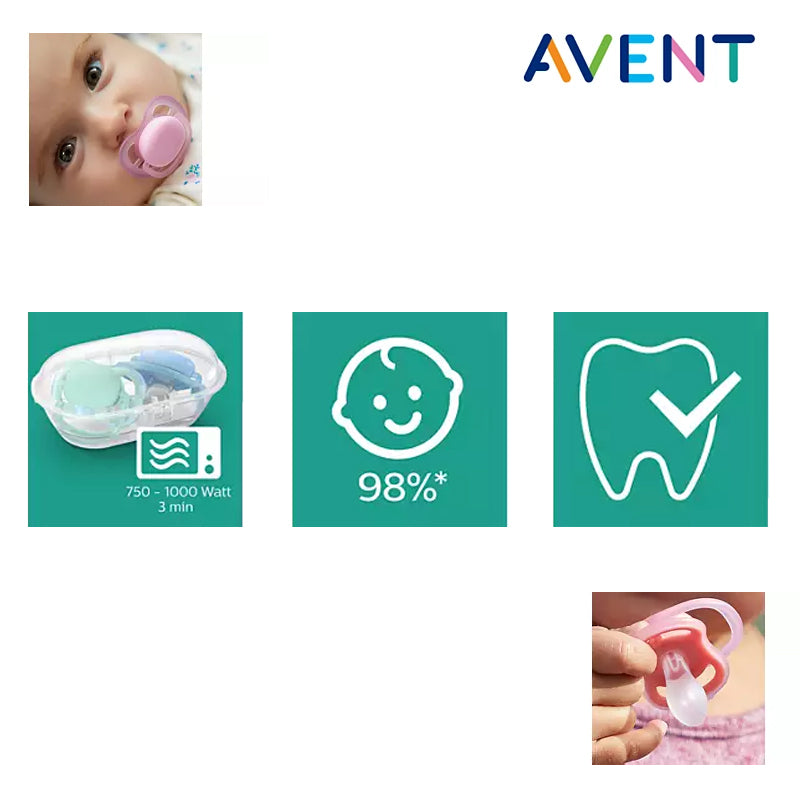 Philips Avent Air Night Soother Girl 18m+ 2Pk l To Buy at Baby City