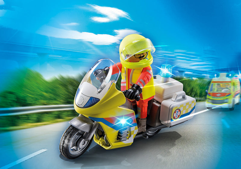 Playmobil Emergency Motorcycle with Flashing Lights l To Buy at Baby City