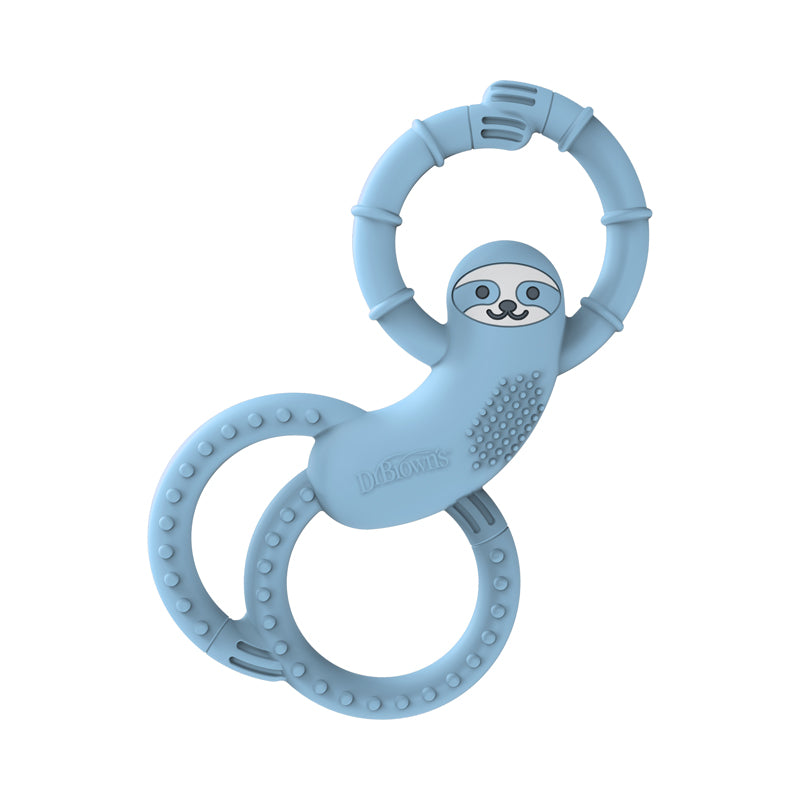 Dr. Brown's Flexees Silicone Teether Sloth Blue at Baby City