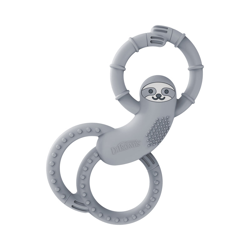 Dr. Brown's Flexees Silicone Teether Sloth Grey at Baby City