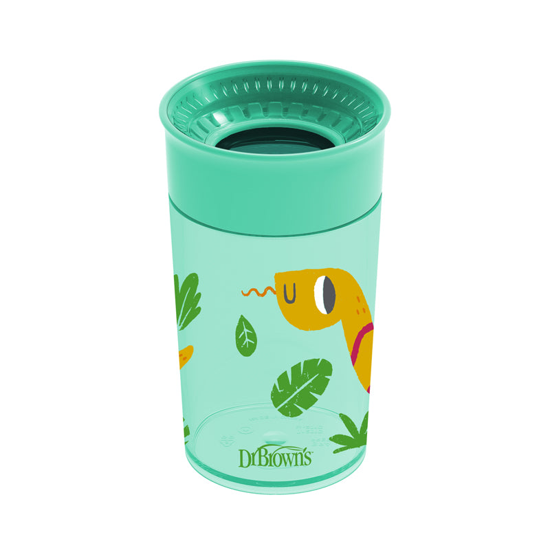 Dr Brown's Smooth Wall Cheers 360 Cup Green Deco 300ml at Baby City
