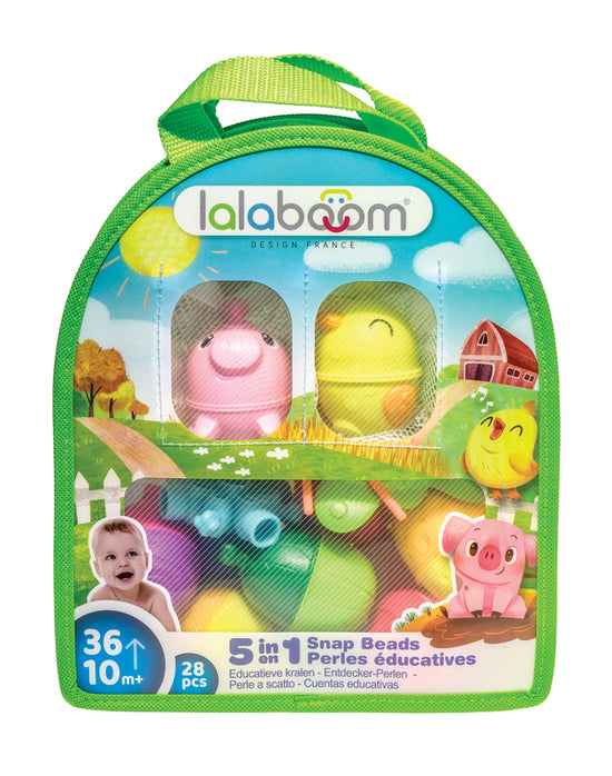Lalaboom Education Beads And 2 Farm Animal Beads 28Pk at Baby City