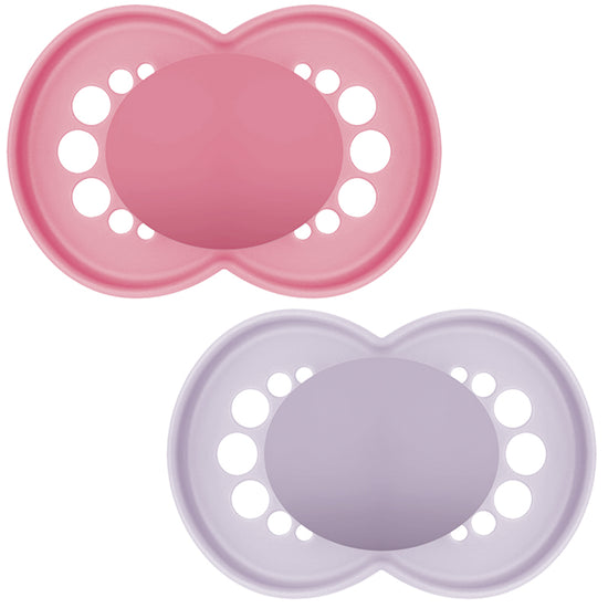 MAM Pure Original Soother Solid Pink 16m+ 2Pk at Baby City