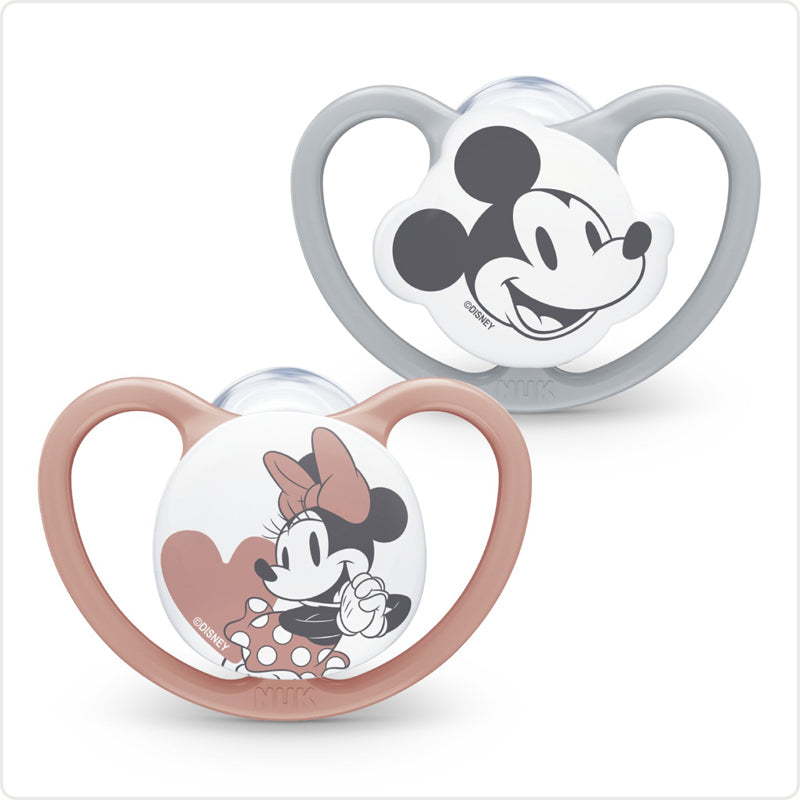 NUK Disney Space Soothers 0-6m Rose 2Pk at Baby City