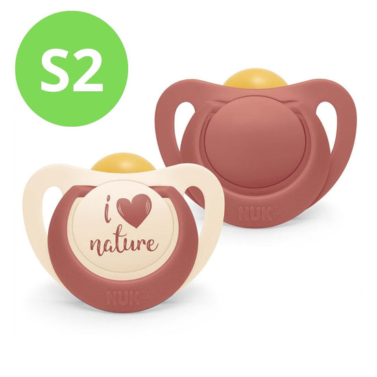 NUK For Nature Latex Soother 6-18m Rose 2Pk at Baby City