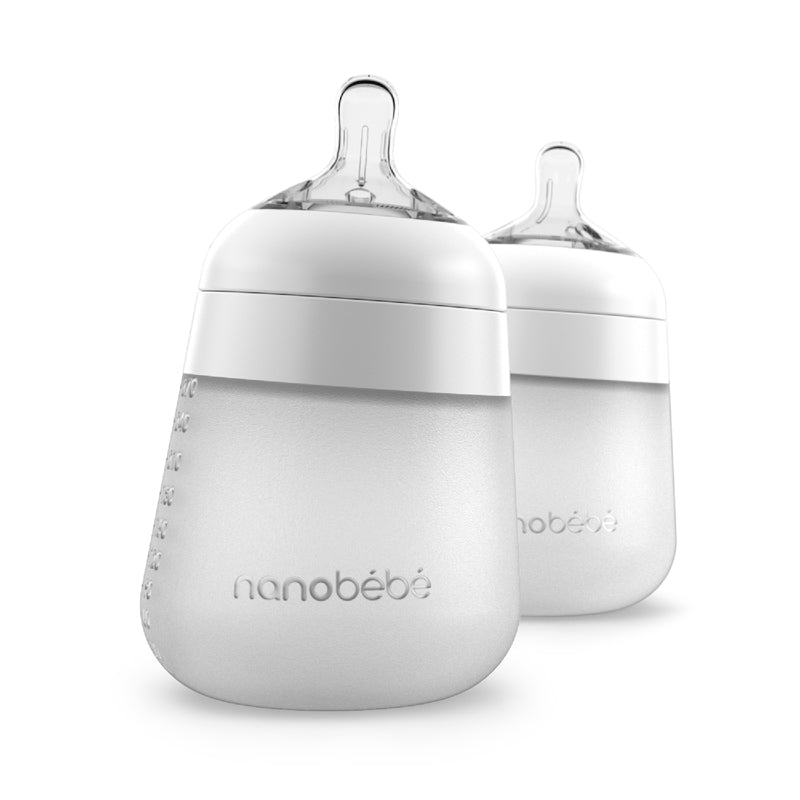 Nanobébé Flexy Silicone Bottles White 270ml 2Pk at Baby City