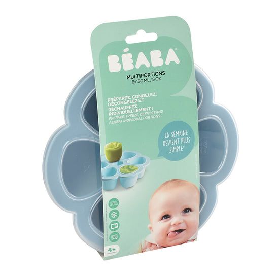 Shop Baby City's Béaba Silicone 6 Weaning Portions Storage Tray 150ml Blue