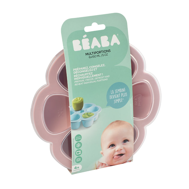 Shop Baby City's Béaba Silicone 6 Weaning Portions Storage Tray 150ml Pink
