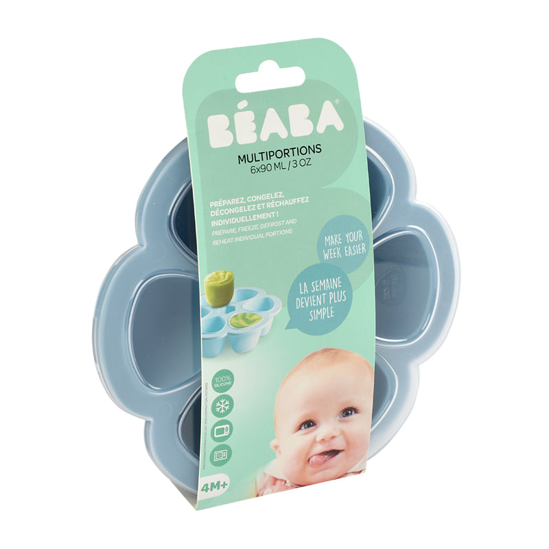 Shop Baby City's Béaba Silicone 6 Weaning Portions Storage Tray 90ml Blue