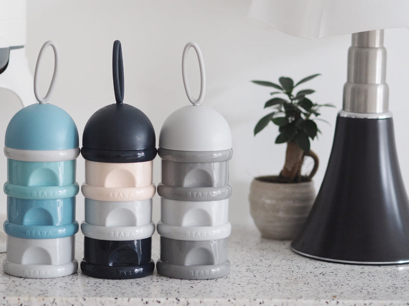 Baby City Stockist of Béaba Snack Storage Stacked Formula Milk Container Grey